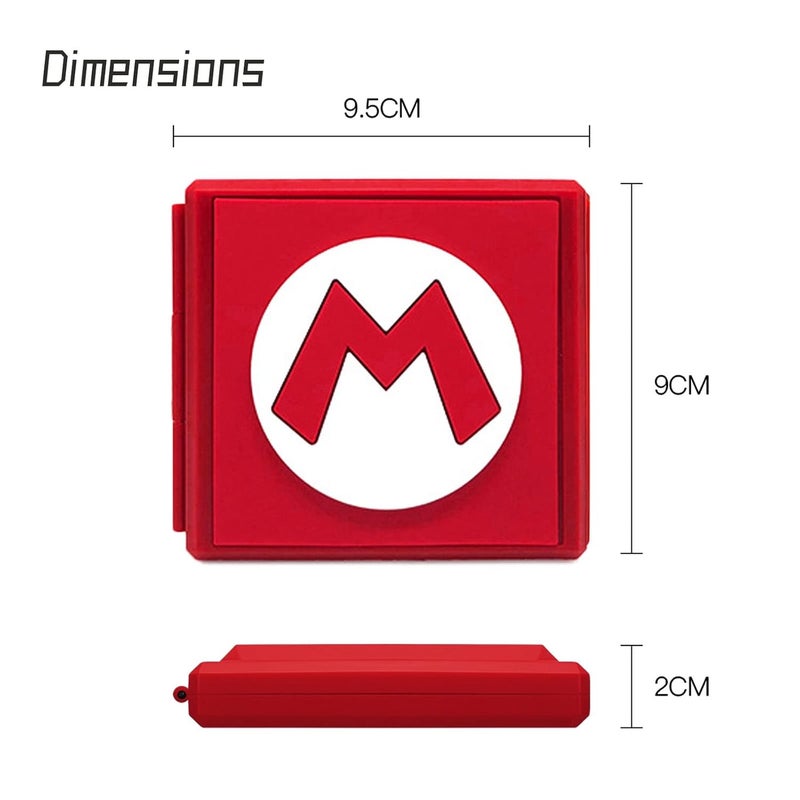 doepeBAE Switch Game Card Case, Portable Holder, Hard Shell Storage Case, Large Capacity Organizer with 12 Slots (M Red) - Image 2